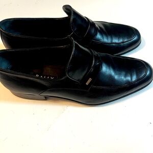 Bally Baltoro Parawet LOGO Style Black Leather Loafers Sz 9US Men Switzerland